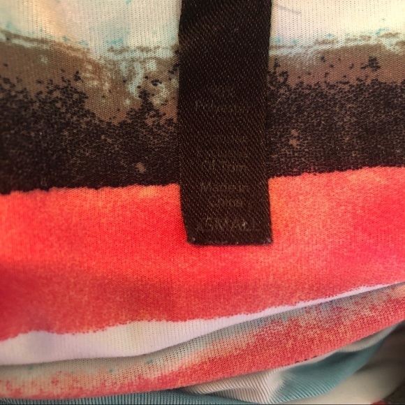 Soma v-neck multicolored red teal white striped v-neck sleeveless maxi dress - Picture 4 of 7